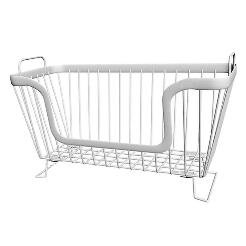 Stackable Storage Basket Kitchen Table Multi-layer Rack(white)