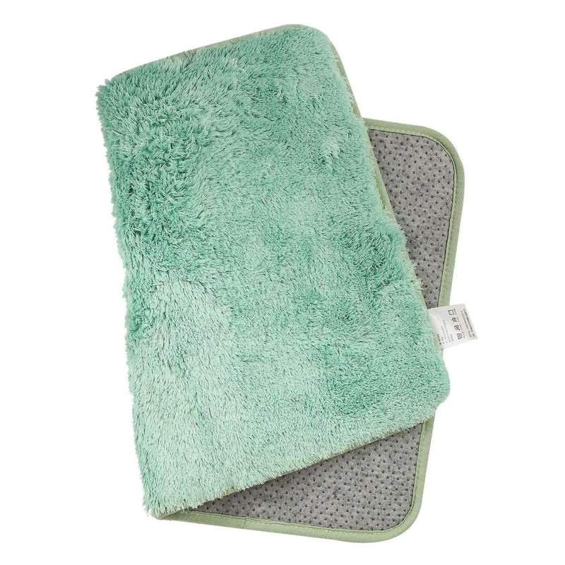 Long Hair Thick Carpet Ins Fresh Bedroom Bedside Blanket,gray Green