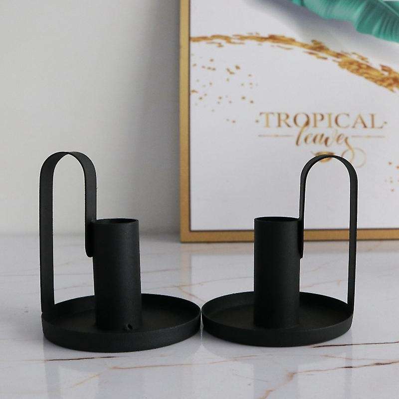 2pcs Taper Candle Holder Iron Vintage Candelabra Stand Home Decor
