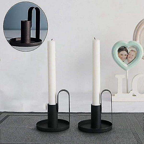 2pcs Taper Candle Holder Iron Vintage Candelabra Stand Home Decor