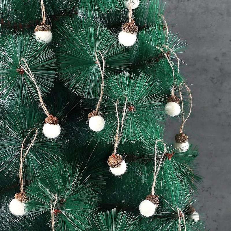 30pcs Felt Acorn Ornaments Wool Felted Acorn Garland Felt Balls