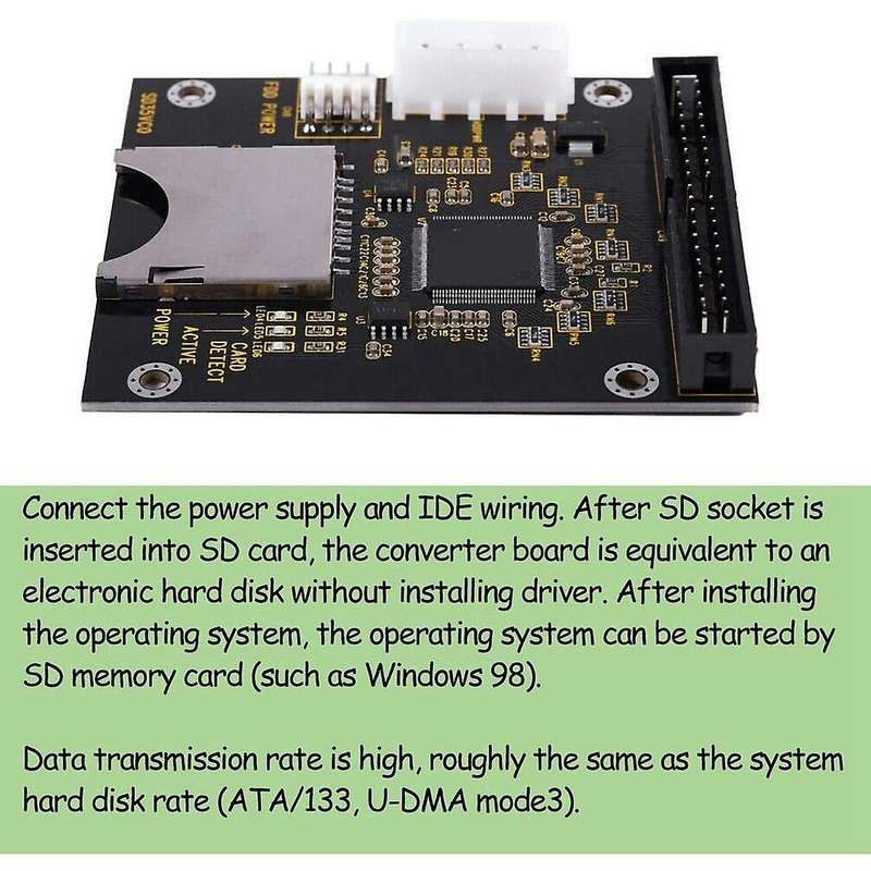 Sd Sdhc Card to Ide 3.5 Inch 40pin Male Adapter Male Ide Hard Disk