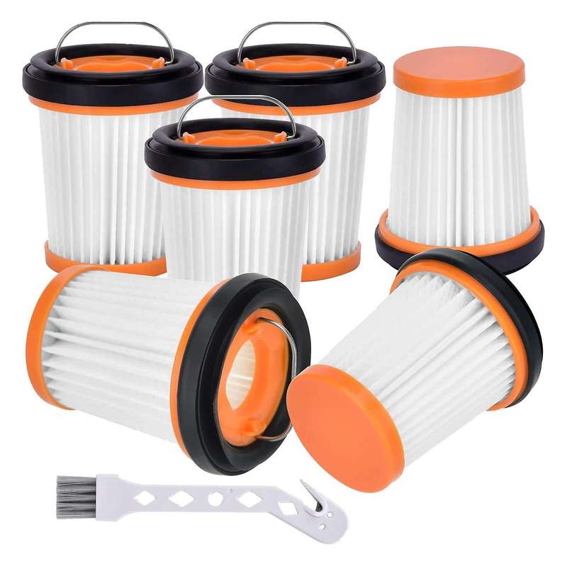 6 Pack Filter with Brush for Shark Wv201 Wv200 Wv205 Wv220 Wandvac
