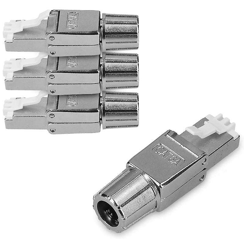 Set Of 4 Cat6a Rj-45 Network Connectors-hielded Cat 6a Ethernet Cable