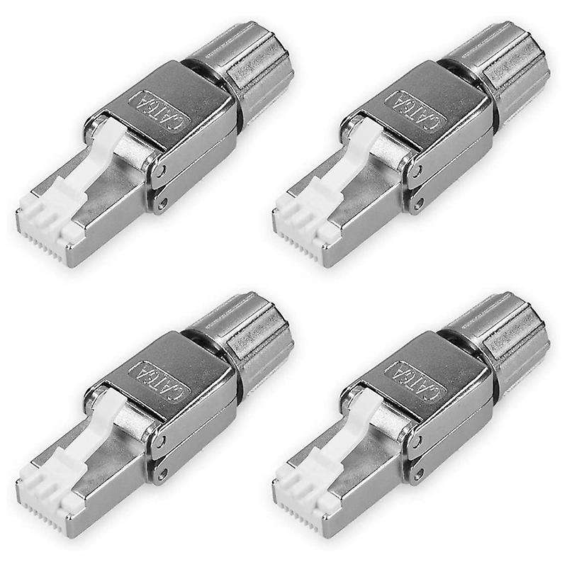Set Of 4 Cat6a Rj-45 Network Connectors-hielded Cat 6a Ethernet Cable