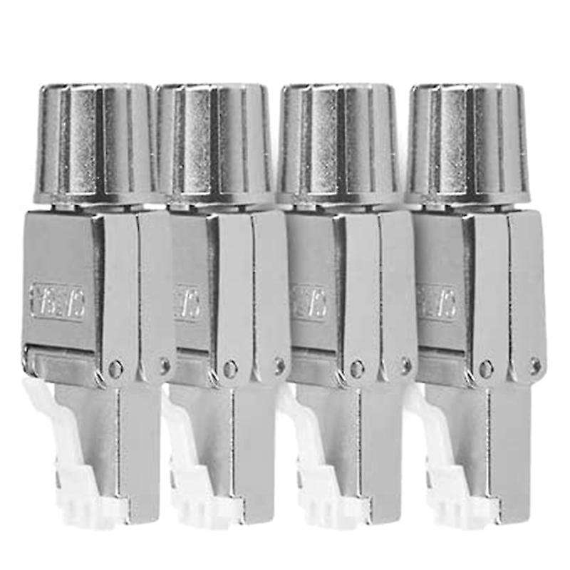 Set Of 4 Cat6a Rj-45 Network Connectors-hielded Cat 6a Ethernet Cable