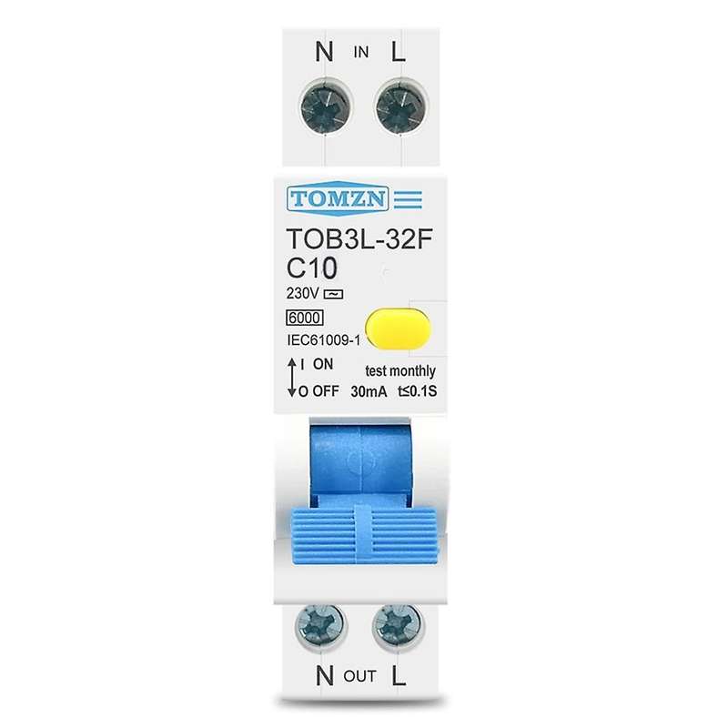 Tomzn Residual Current Differential Automatic Circuit Breaker, 10a
