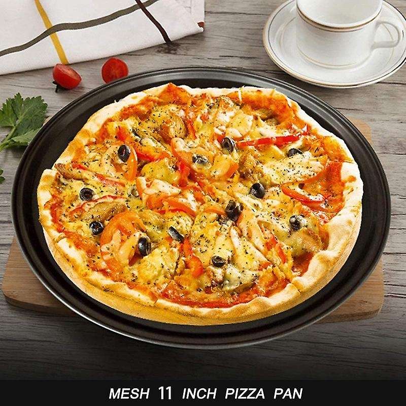 2pc 10-inch Perforated Pizza Pan Carbon Steel Non-stick Coating
