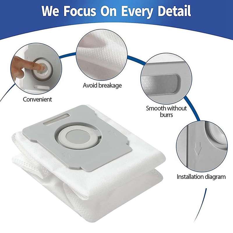 8 Pack Vacuum Bags Compatible Replacement for Irobot Roomba I3,i4,i6