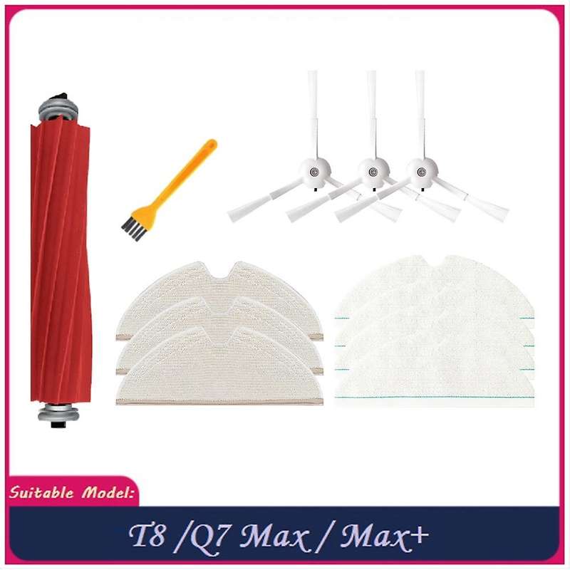12pcs for Roboroc T8/q7 Max/max+ Robot Main Brush Mop Side Brush