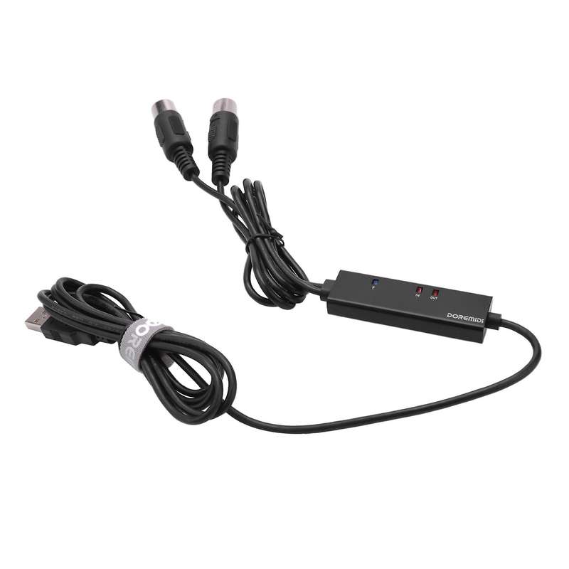 Doremidi Mtu-10 Midi to Usb Cable Converter with Indicator Light Ftp