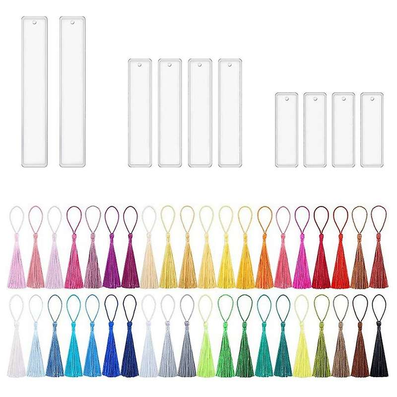 90pcs Diy Crystal Epoxy Blank Bookmark Mold Transparent Silicone Mold