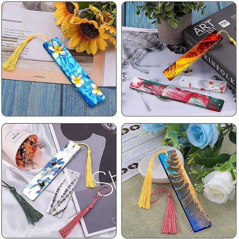 90pcs Diy Crystal Epoxy Blank Bookmark Mold Transparent Silicone Mold