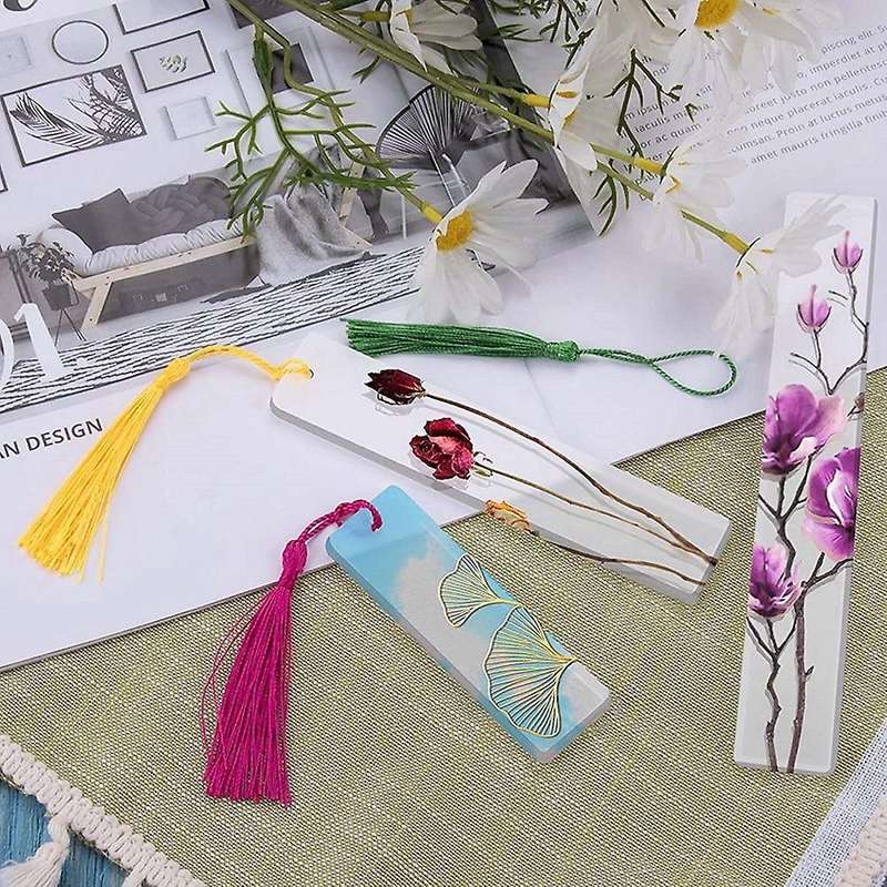 90pcs Diy Crystal Epoxy Blank Bookmark Mold Transparent Silicone Mold