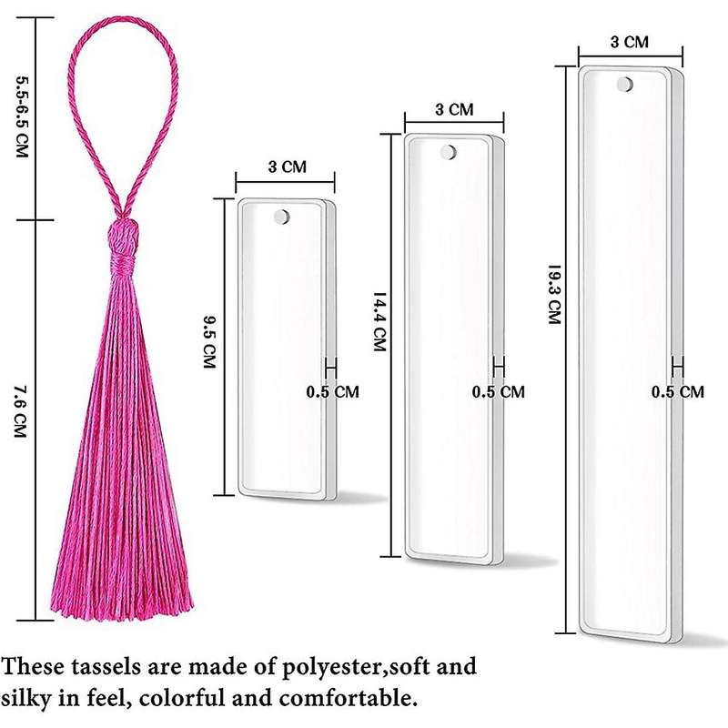 90pcs Diy Crystal Epoxy Blank Bookmark Mold Transparent Silicone Mold