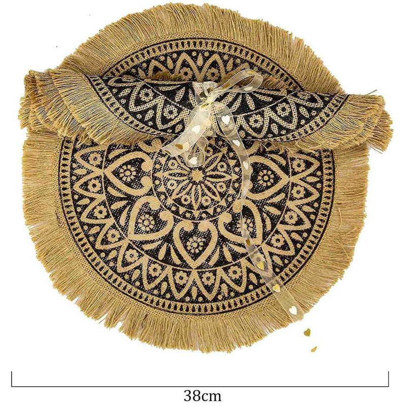 Boho Round Placemats,brown Dining Modern Dinner Braided Table Mats
