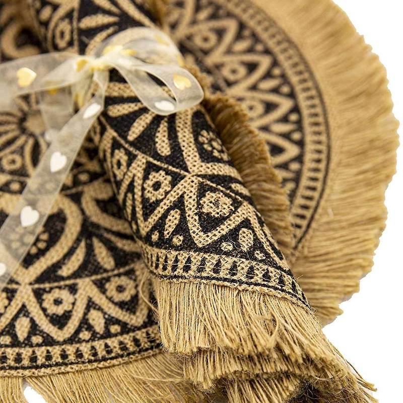 Boho Round Placemats,brown Dining Modern Dinner Braided Table Mats