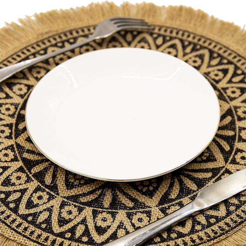Boho Round Placemats,brown Dining Modern Dinner Braided Table Mats