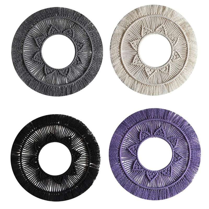Ins Macrame Mirror Decoration Dark Style Home Decoration (black)