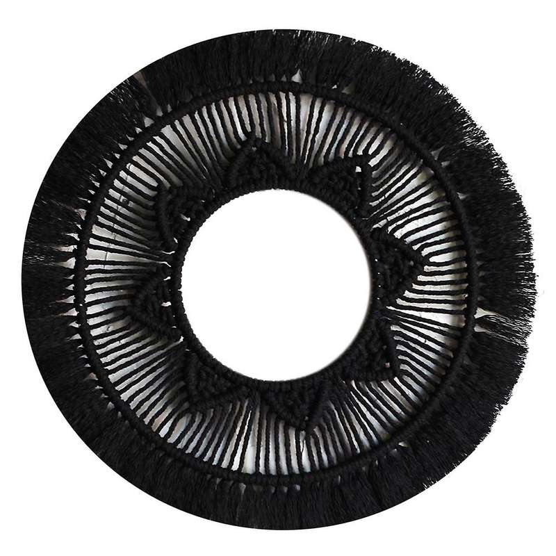 Ins Macrame Mirror Decoration Dark Style Home Decoration (black)