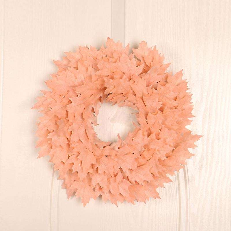 Pink Christmas Wreath Simulation Bodhi Leaf Decoration Plastic Door