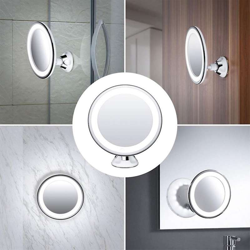 10x Magnifying Makeup Mirror with Led Light Suction Cup 360 Rotating