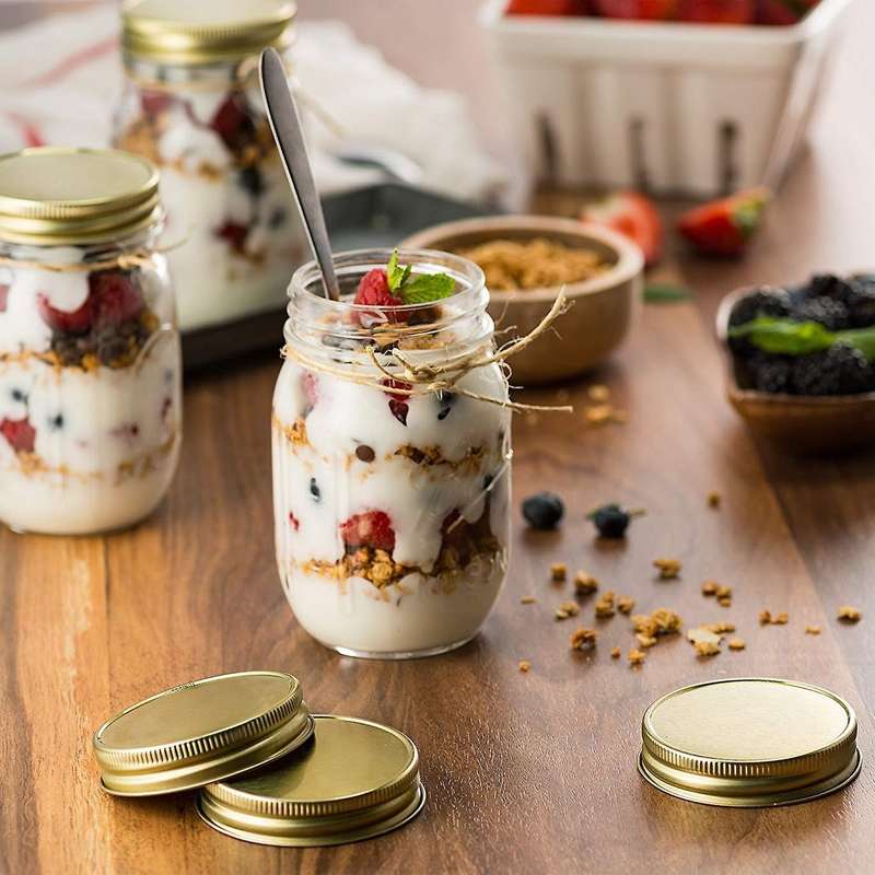 Mason Jar Lids Regular Mouth Leak Proof Secure Storage Solid Caps