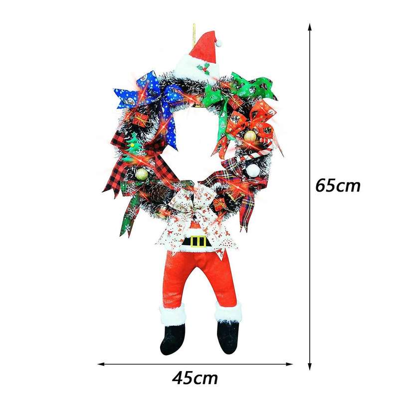 Artificial Christmas Decoration Funny Santa Claus Wreath Hanging A