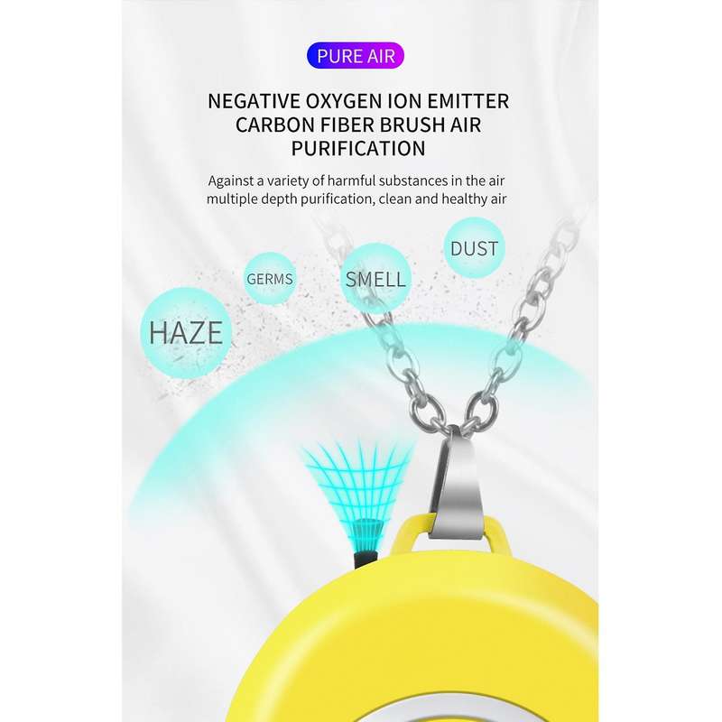 Air Purifier Mini Car Oxygen Rod for Outdoor Home Office(yellow)