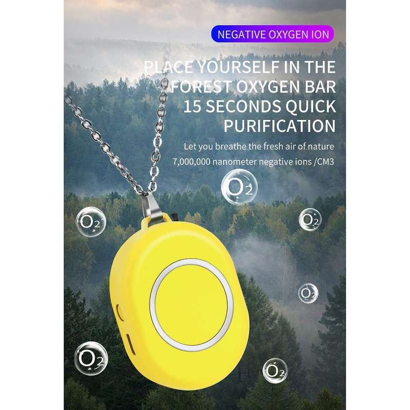 Air Purifier Mini Car Oxygen Rod for Outdoor Home Office(yellow)