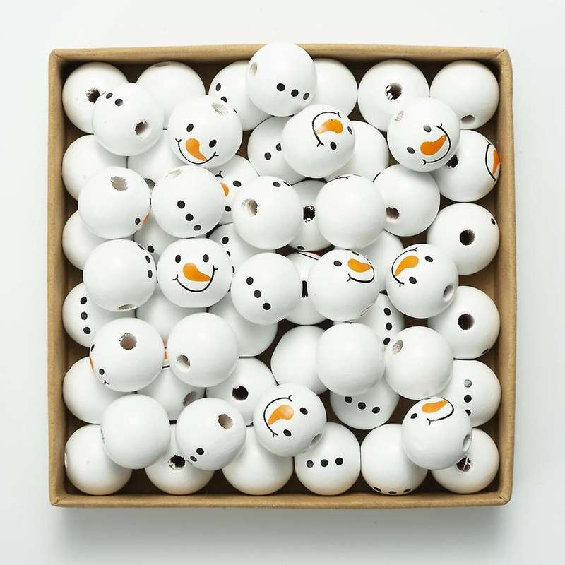 10 Pieces Snowman Bead Garland Christmas Tree Rustic Hanging Tassel