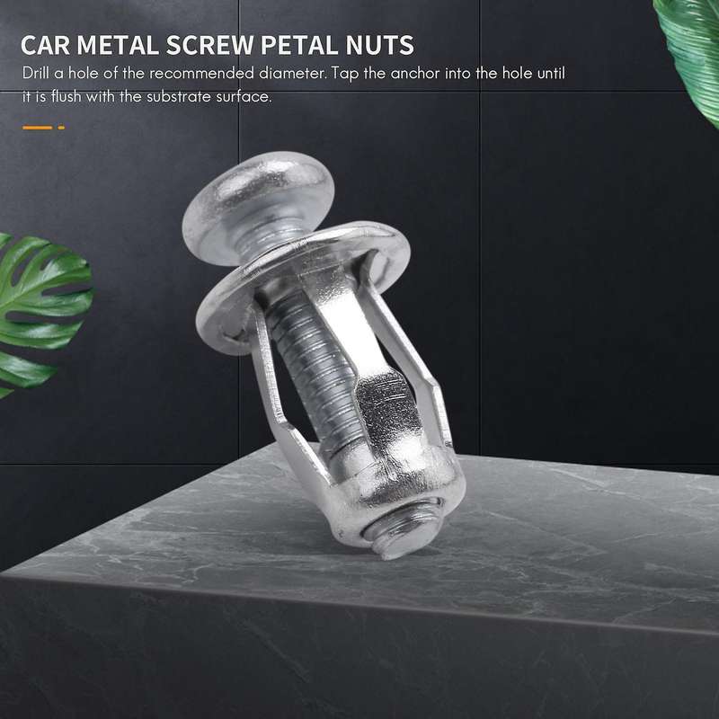 20pcs M6x25 Car Metal Petal Nuts with Screw for Hollow Wall Iron Skin