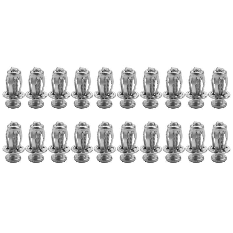 20pcs M6x25 Car Metal Petal Nuts with Screw for Hollow Wall Iron Skin