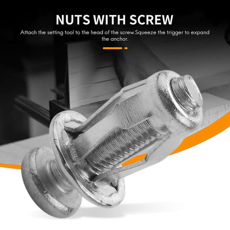 20pcs M6x25 Car Metal Petal Nuts with Screw for Hollow Wall Iron Skin