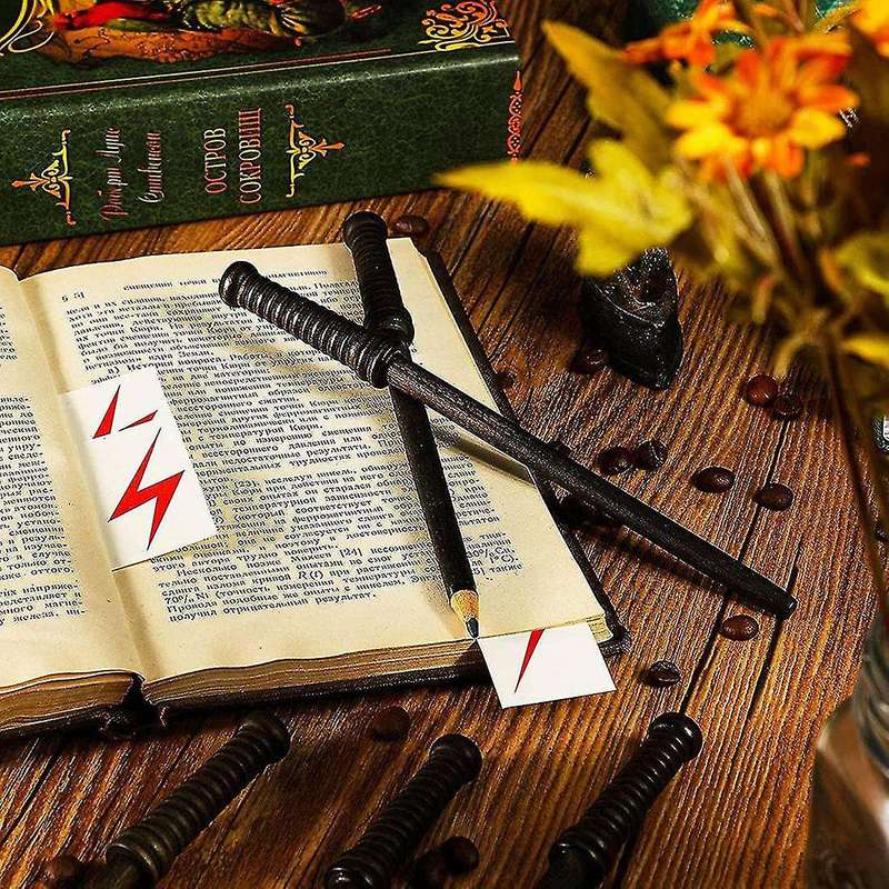 12 Pcs Wand Pencils Wizard Party Supplies and Flash Bolt Wizard Theme
