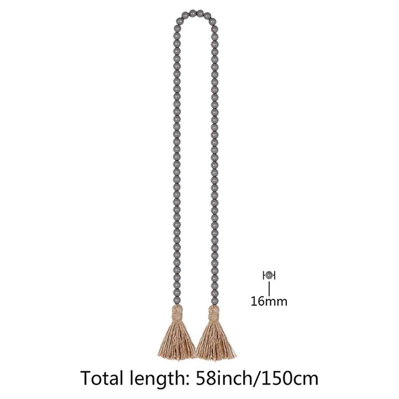 Wood Bead Garland with Tassels,farmhouse Beads Rustic Country Decor