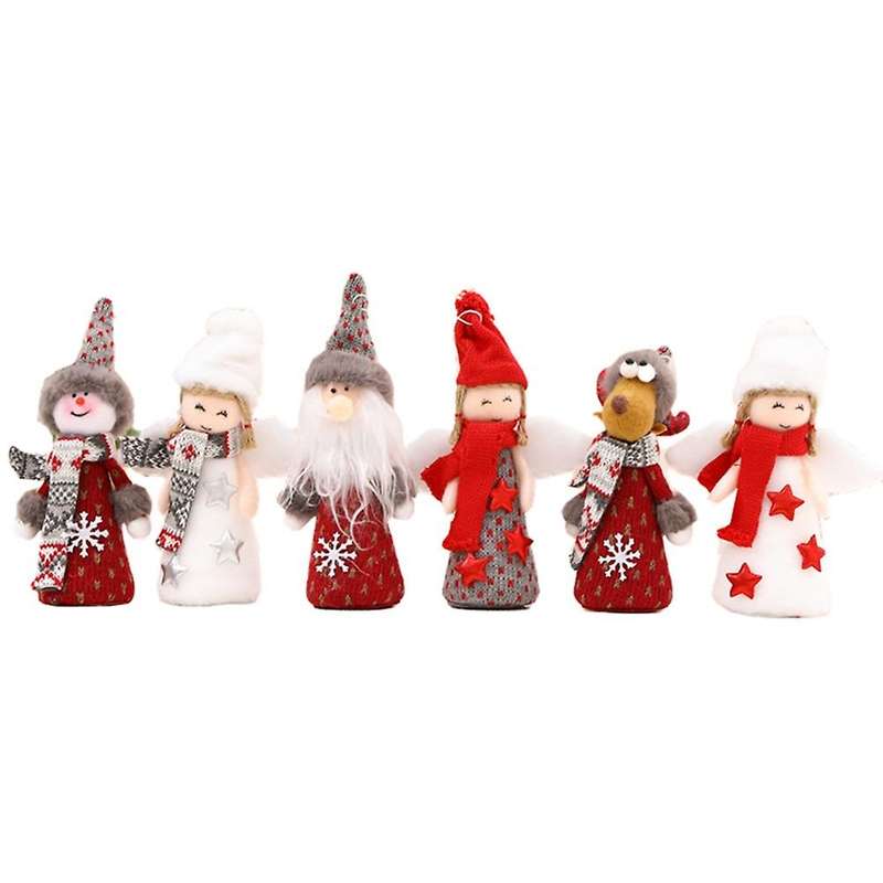 6x Santa Angel Girl Christmas Doll Pendant Christmas Tree Decoration