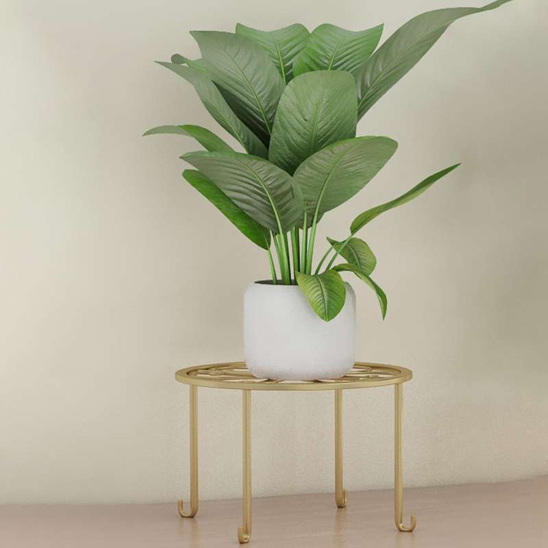 Floor Iron Pot Plant Stand Garden Plant Balcony Round Rack Home Decor