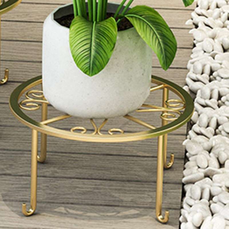 Floor Iron Pot Plant Stand Garden Plant Balcony Round Rack Home Decor