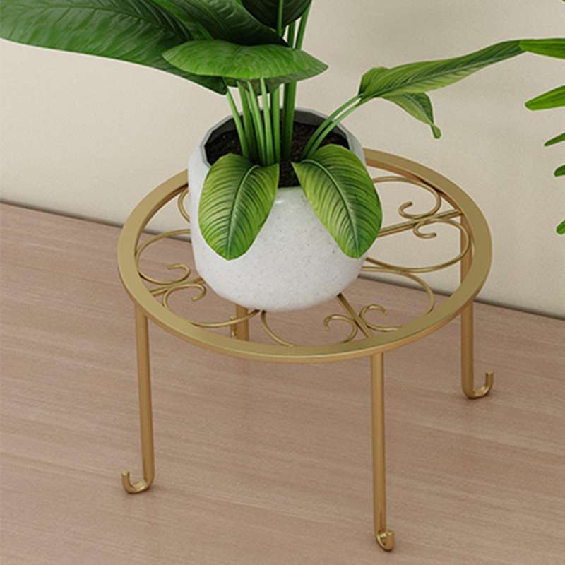 Floor Iron Pot Plant Stand Garden Plant Balcony Round Rack Home Decor