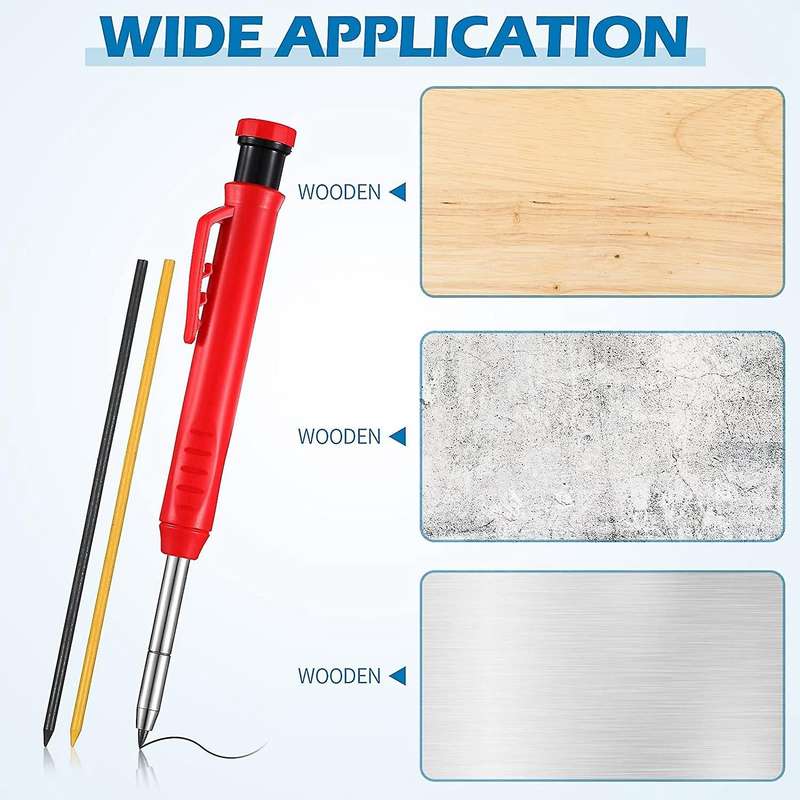 2 Mechanical Carpenter Pencils,2 Carbide Tip Scriber and 12 Refills