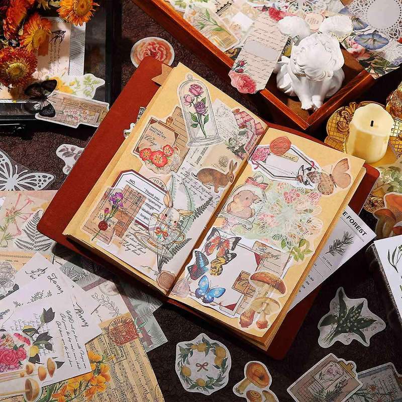 520pcs Vintage Journaling Scrapbook Stickers Supplies Diy Art Craft