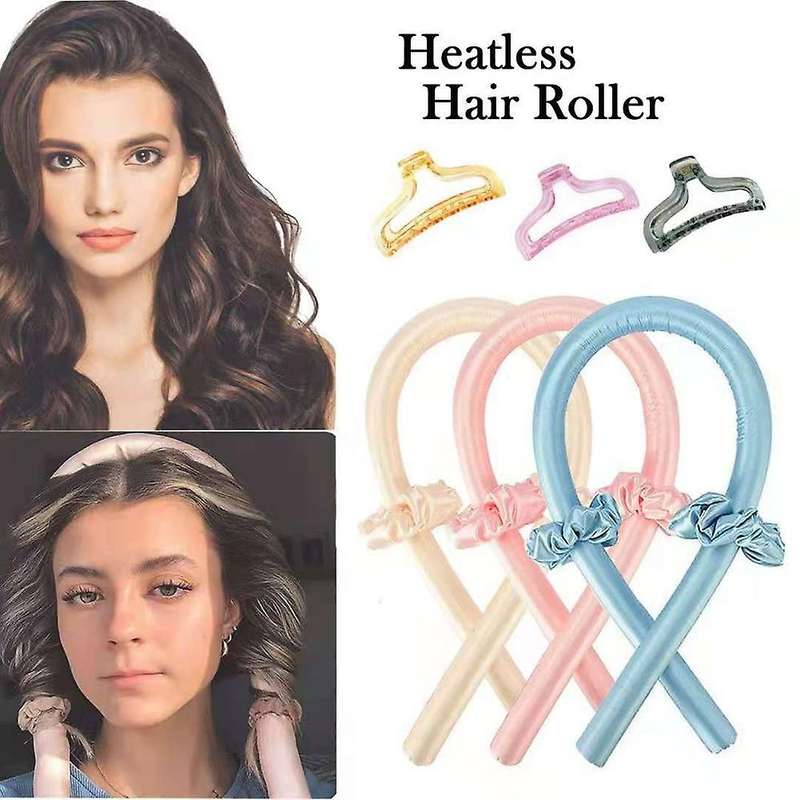 Rubber Heatless Curling Rod Headband Lazy Curler Set No Heat Spiral
