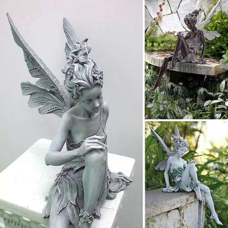Fairy Statue Garden Ornament Resin Craft Home Outdoor Decoration-a