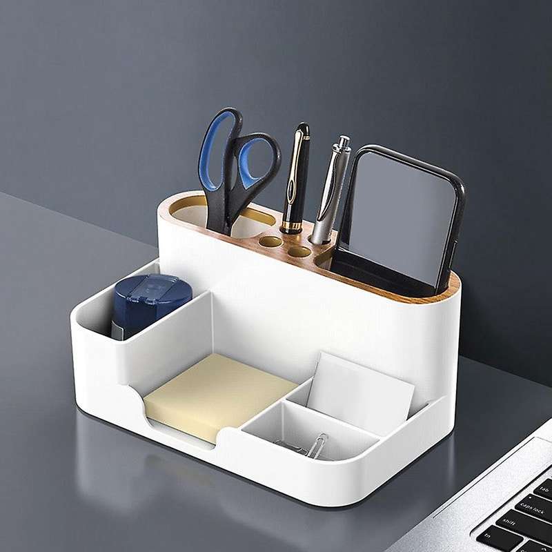 Multifunctional Stationery Storage Box Desktop Pen Holder Grey