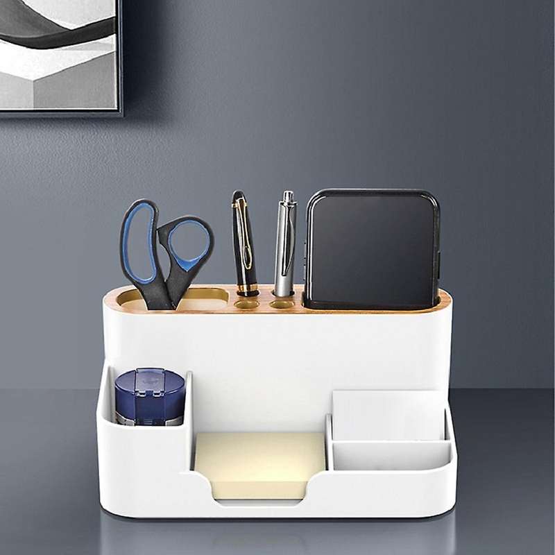 Multifunctional Stationery Storage Box Desktop Pen Holder Grey