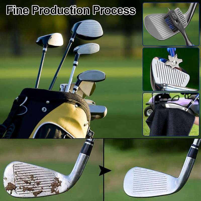 Golf Club Brush,6 Heads Golf Club Groove Sharpener,golf Towel