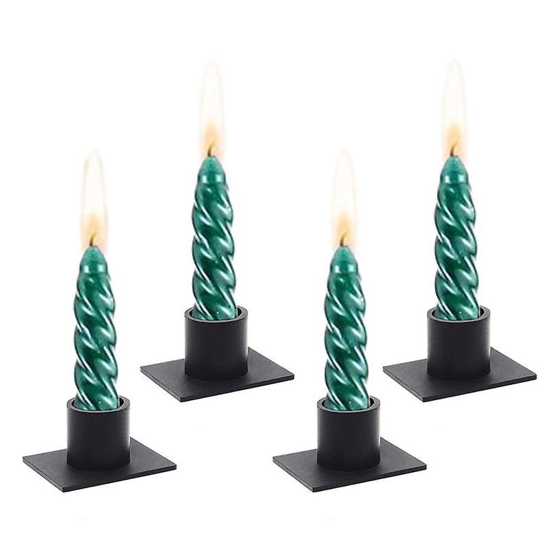 Black Column Candle Holders,set Of 4 Holder Centers for Home Decor
