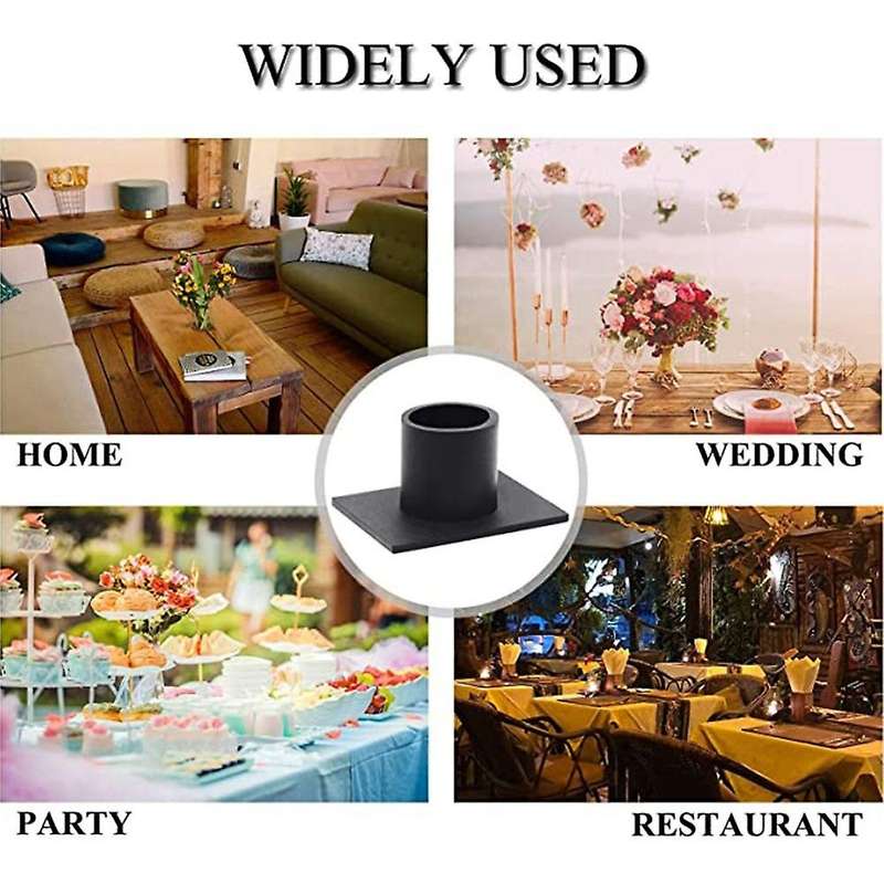Black Column Candle Holders,set Of 4 Holder Centers for Home Decor