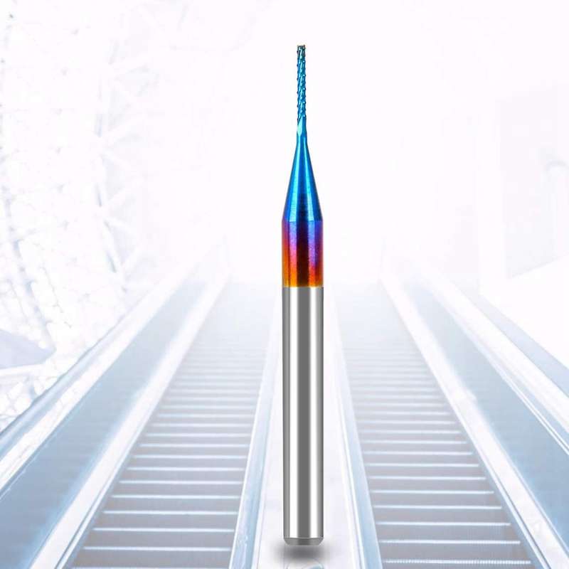 10pcs 0.6mm Carbide End Mill Cutter,super Nano Blue,1/8 Inch Shank